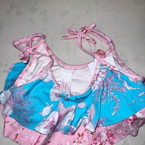 LoveShackFancy Pink and Blue Kids Swim Bikini